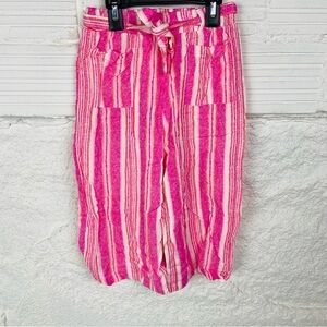 BTWEEN Pink and White Striped tie Pants size 5